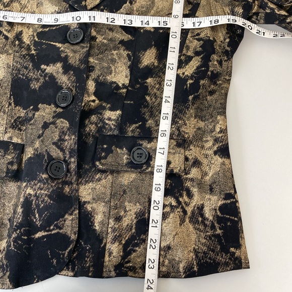 Black & Gold Dressy Stretch Dinner Jacket Blazer, Size Large - Picture 10 of 13